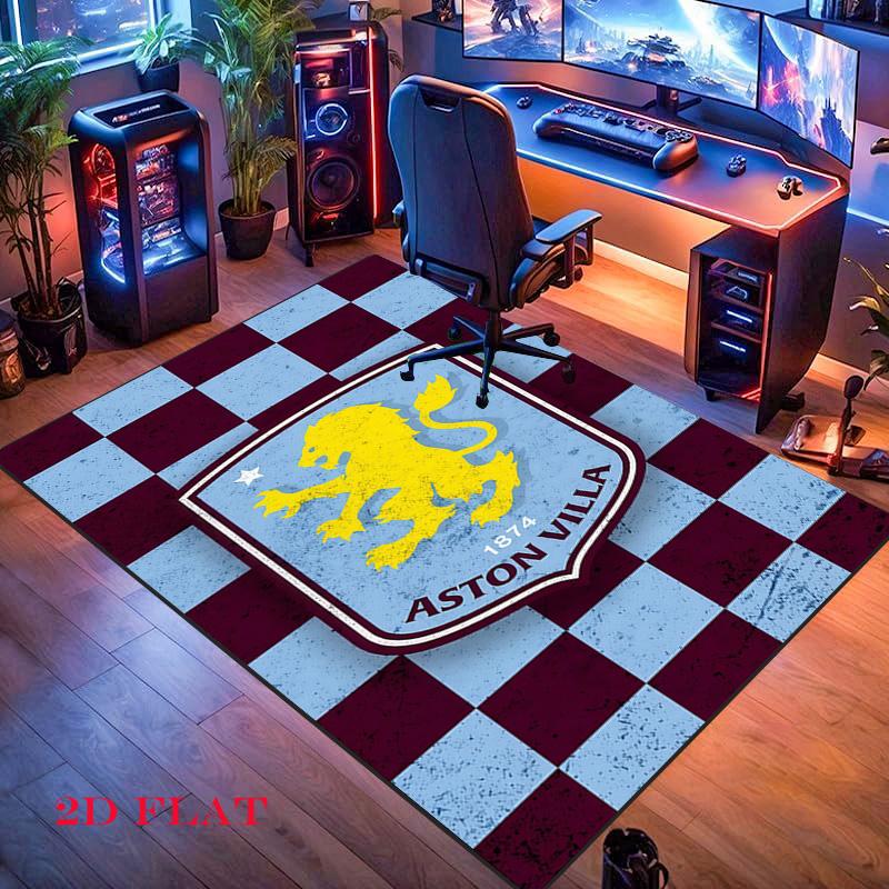Aston Villa Logo Carpet Rug for Living Room Bedroom Home Sofa Decoration,Kids Play Nonslip Floor Mat