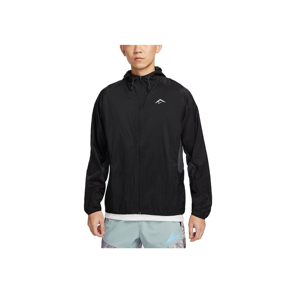 Nike Trail Aireez Solid Color Hooded Zip-Up Breathable Casual Long Sleeve Jacket Men Jackets Black FN4003-010