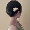 Haarnadel aus Holz im chinesischen Stil, Vintage-Stil, Step Shake Quaste, Magnolia-Blumen-Haarnadel für Frauen und Mädchen, antikes Hanfu-Haar-Zubehör