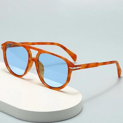 Retro Double Bridges Pilot Men Rivets Sunglasses UV400 Fashion Women Luxury Sun Glasses Black Orange Shades
