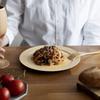 RIVERET Dinner Plates, Medium, Pair Set, Dishwasher Safe, White/Brown, RV-405WB