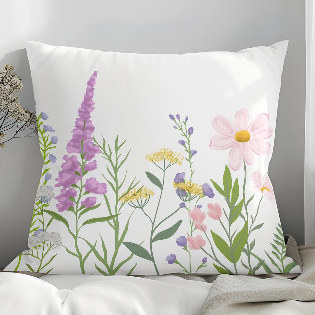 Spring And Summer Floral Print Pillow Cover Home Sofa Cushion Pillow Cover Premium Durable Quality Useful Practical