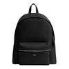 Ridge 35 Wood Brand Logo Pebbled Leather Backpack Large Size Unisex Couple Style Black