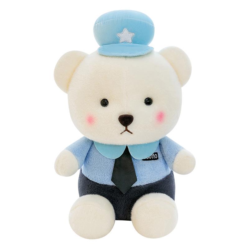 Police Bear Cute Plush Toy Throw Pillow Doll Girl Gift Comfortable Soft And
