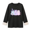 Women's Halloween Print -Lined Long Sleeve Round Neck Sweatshirt for Winter Casual Wear