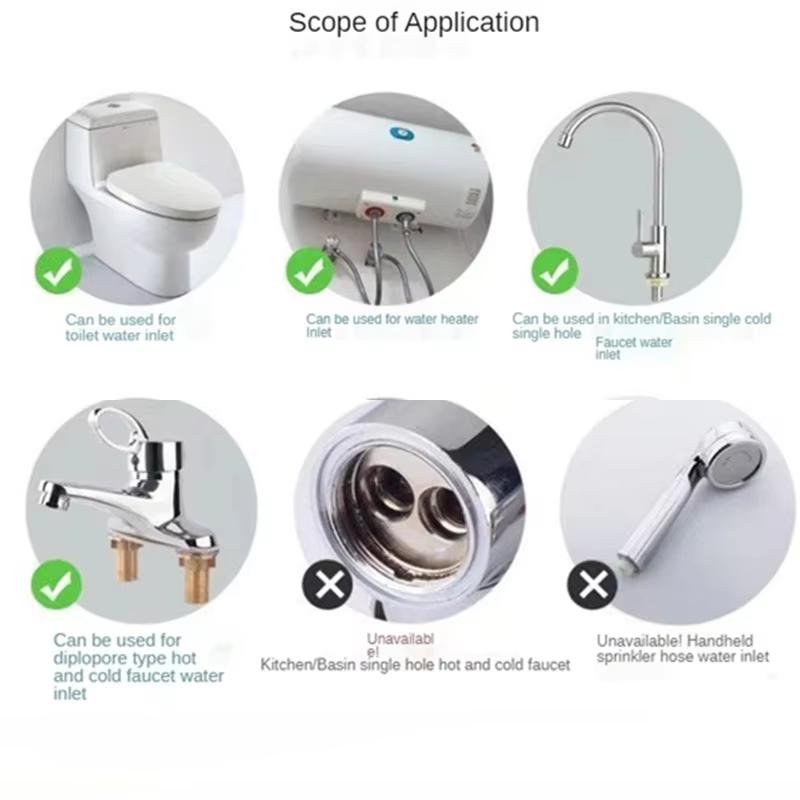 1 ks 1/2 palcová 304 nerezová ocel opletená hadice trubka na horkou a studenou vodu připojovací hadice k WC baterii zahradní vodní přípojka