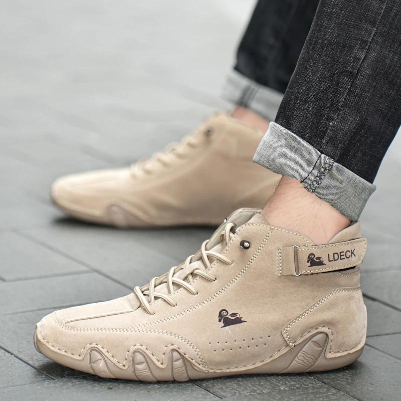 New in Casual Shoes Men Sneakers 2024 Male High Top Sneakers Winter Warm Designer Fashion Loafers Lace Up Shoes Men Ankle Boots