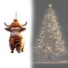 Adorable Cartoon Cow Acrylic Car Pendant Charming Holiday Tree Decoration Home Decor