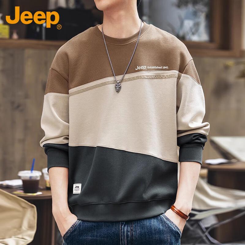 

JEEP Men s Color Block Pullover Sweatshirt 4XL