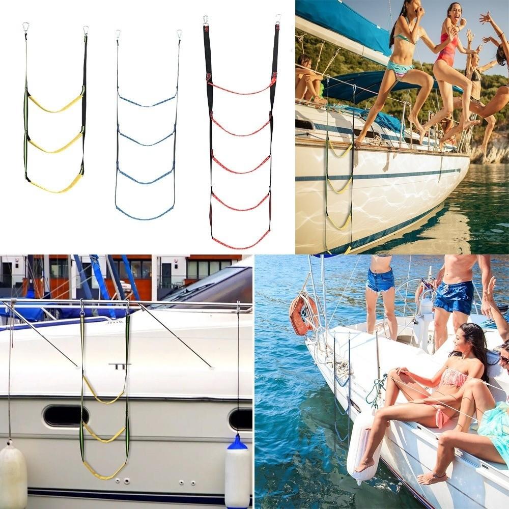 3/4/5 Step Boarding Rope Ladder Reusable Yacht Boat Side Hanging Ladder  Yacht Equipment