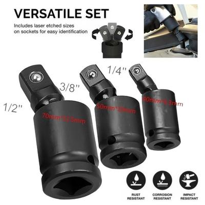 1/2 3/8 1/4 Inch Wobble Retractable Socket Adapter 360 Degree Swivel Knuckle Joint Air Impact for Pneumatic Wrench Tool