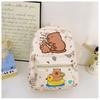 Capybara Cartoon Printed Backpack Children Schoolbag Fashion Leisure Travel Bag