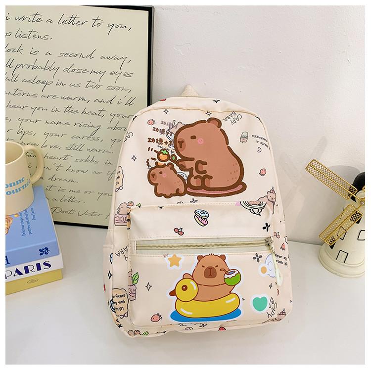 Capybara Cartoon Printed Backpack Children Schoolbag Fashion Leisure Travel Bag
