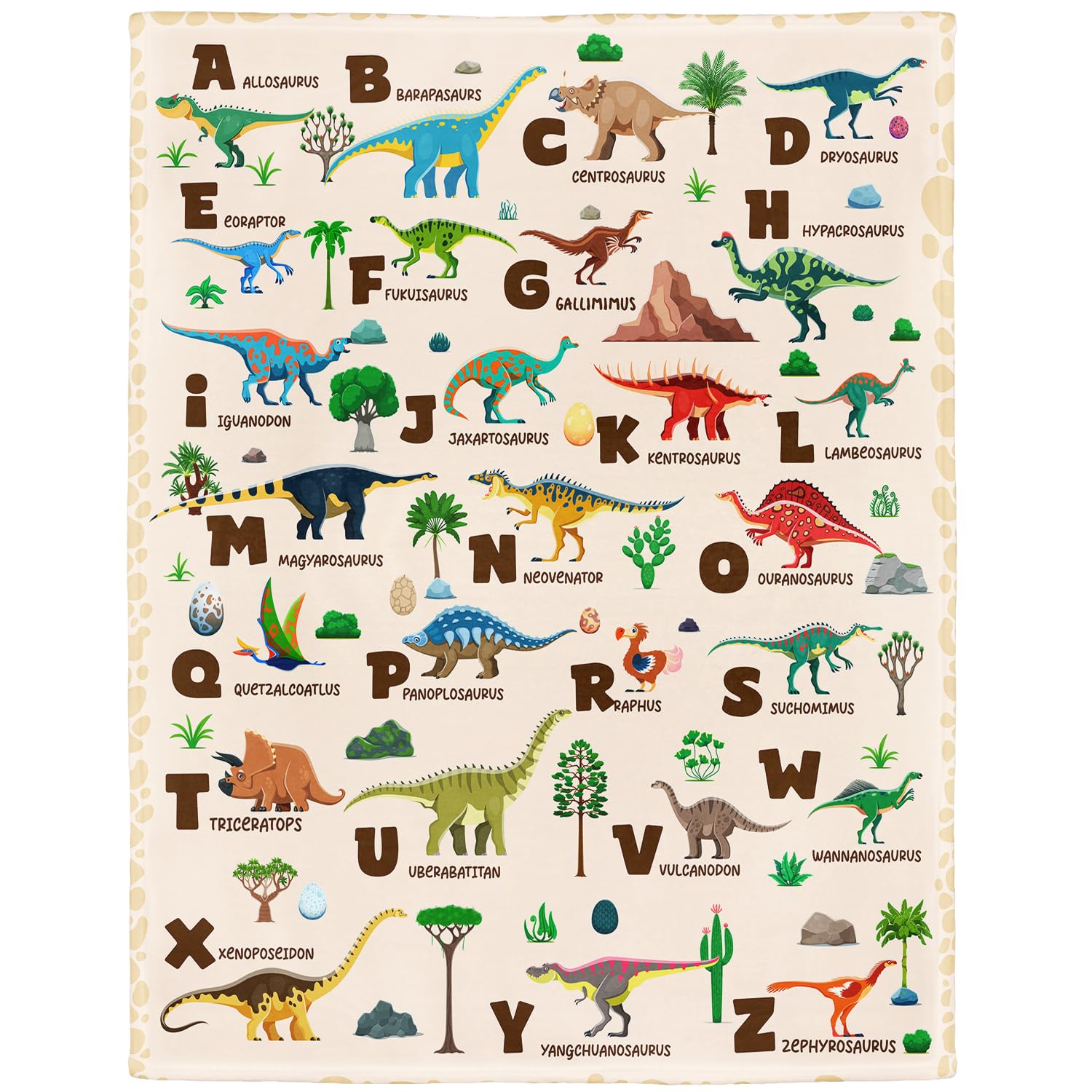 

Cartoon Dinosaur Flannel Throw Blanket Cute Jungle Dinosaur Fleece Blanket Soft Cozy Fuzzy Nap Blanket for Couch Sofa Chair Bed 75x90cm