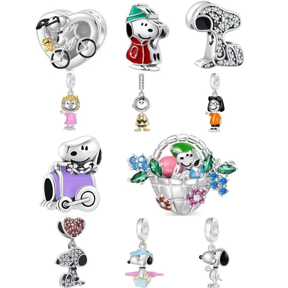 Nieuwe 925 Zilveren Auto Bloemenmand Hond Kralen Hanger voor Europese Armband DIY Prachtige Sieraden Handgemaakt Cadeau
