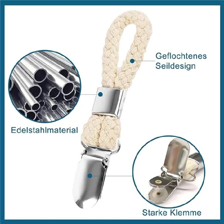 4Pcs Braided Cotton Loop Towel Clips Clothes Pegs Kitchen Bathroom Kitchen Towel