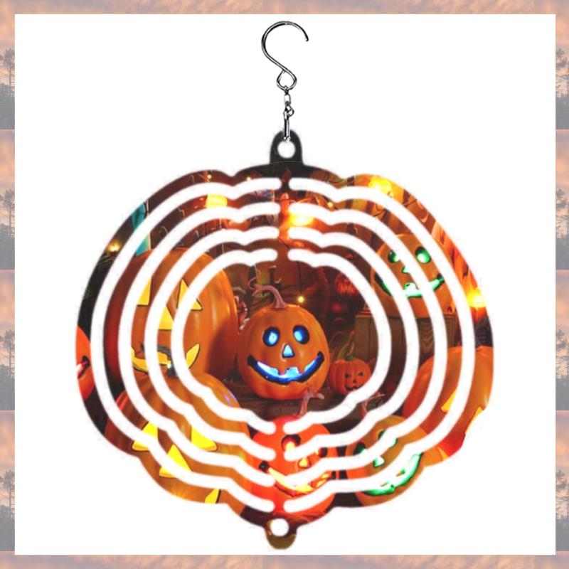 2025 Trend 4 Stück Halloween-Atmosphäre Windkraft Thermotransfer Windspiel Drehteller Weiß Beschichtet Doppelseitiger Druck