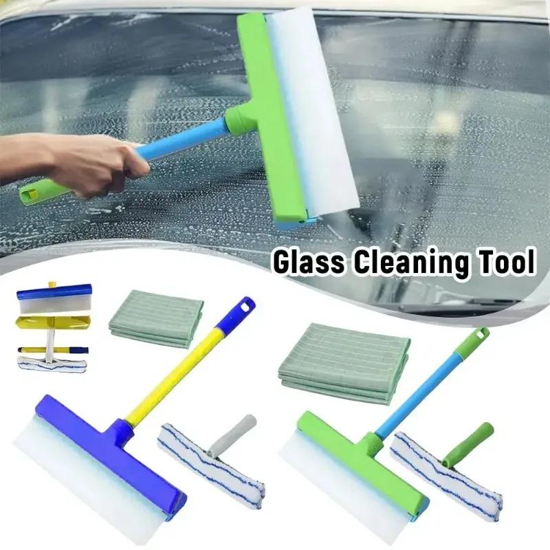 Microfiber Cloth Glass Cleaning Set with Squeegee for Quick Cleaning of Car Windows Window Glass And Tiles