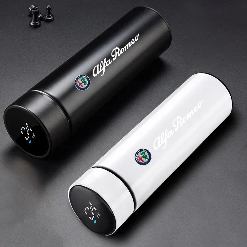 Inteligentny termos samochodowy z wyświetlaczem temperatury Kubek kawy do Alfa Romeo 159 Giulietta Giulia 147 Mito 156 Stelvio Volante