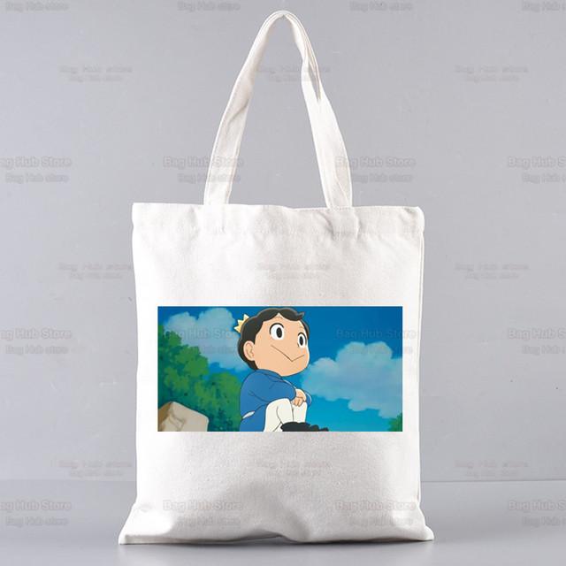 Bojji Shopper Bag Print Japanischer Anime Ousama Ranking Canvas Tragetasche Handtaschen Damen Ranking of Kings Tasche Harajuku Umhängetaschen