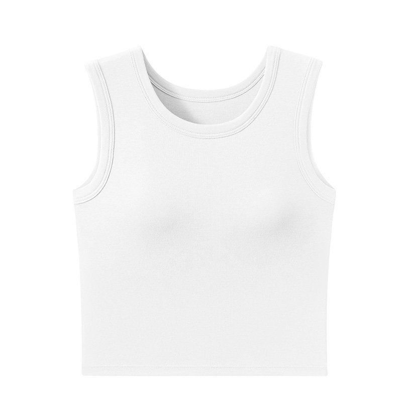 

2026 Sleeveless Camisole with Built-In Bra & Chest Pads for Women, Armpit-Fat Covering Design Extra Large белый