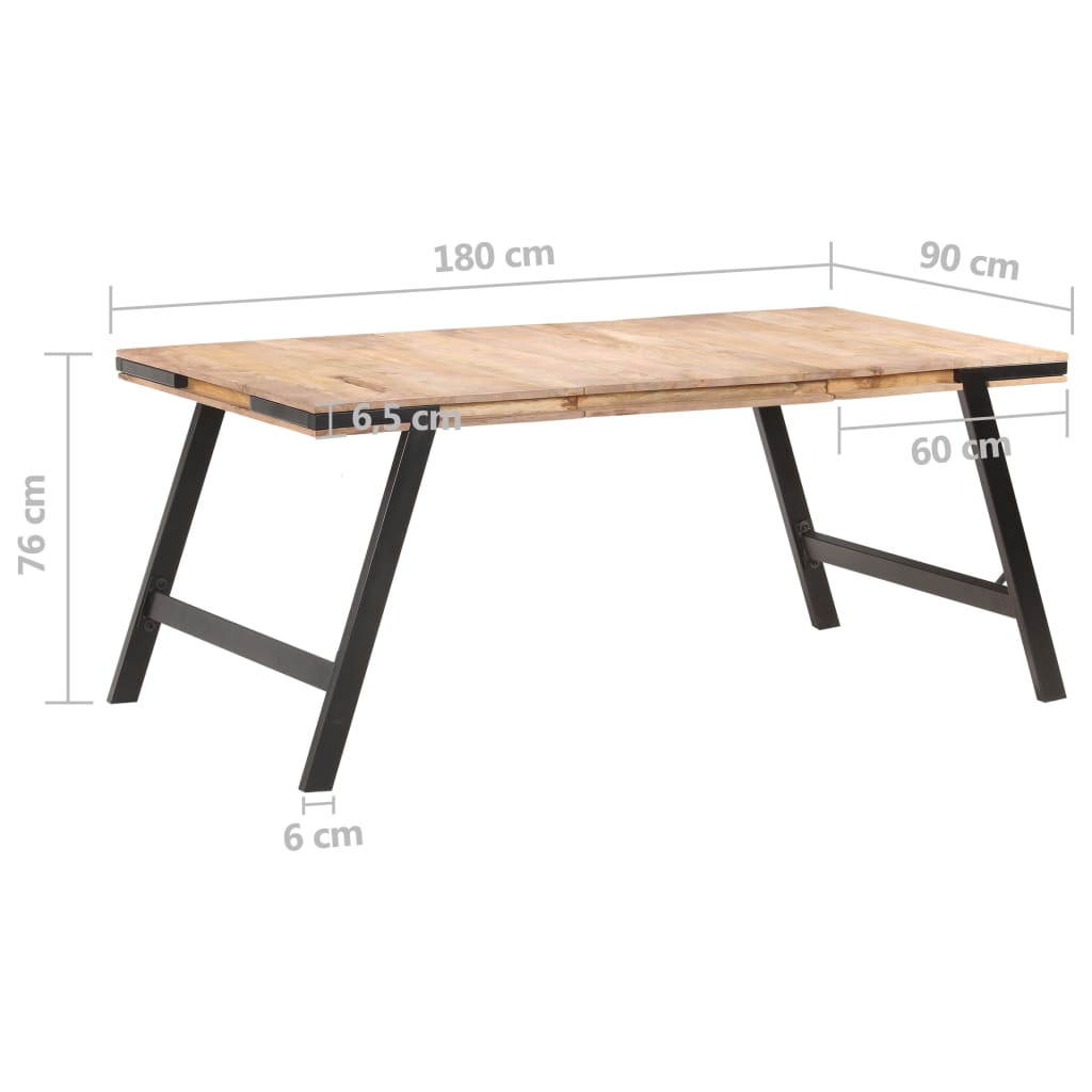 Dining Table 180 x 90 x 76 cm Solid Mango Wood