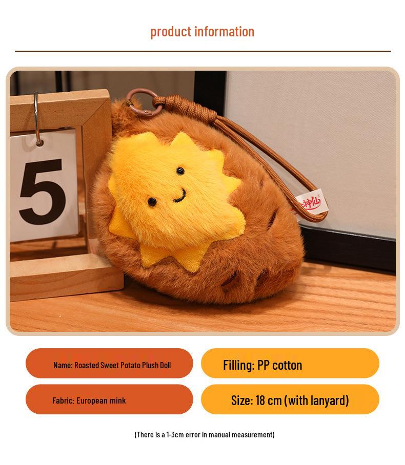 Plyšový přívěsek pečená sladká brambora - Roztomilá dekorace na tašku