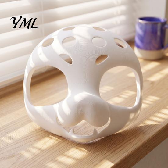 Unpainted Fursuit Mask Head Base Mask, DIY 3D Furry Animal White Therian for Halloween Cosplay Costume, Accessory