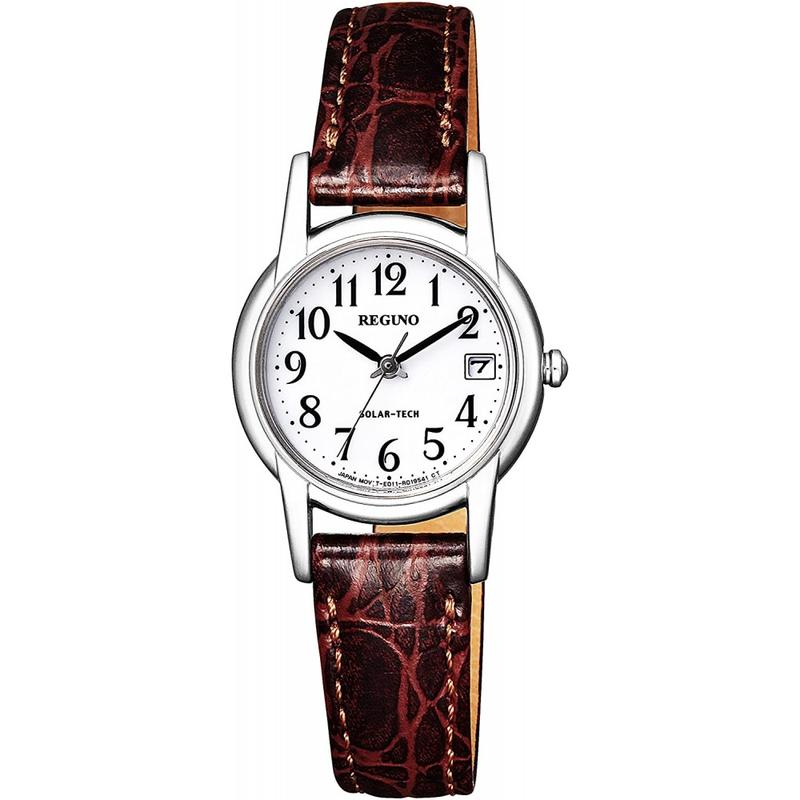 CITIZEN series 30 meters waterproof solar Quartz leather strap 24.2mm women s watch white dial KH4-815-10 белый