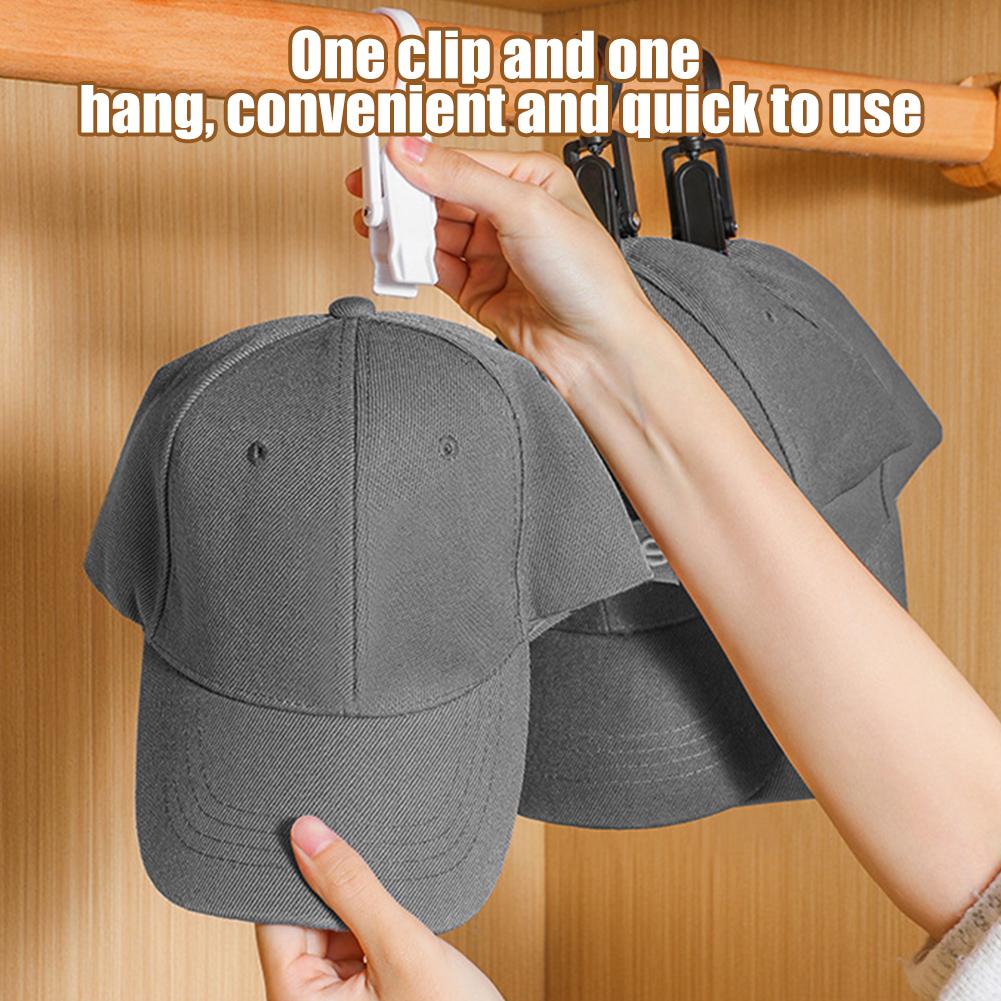 Hats Hanging Organizer Rack With 6 Clips Peaked Cap Wardrobe Closet Rack Hanger Storage Multifu L3S7
