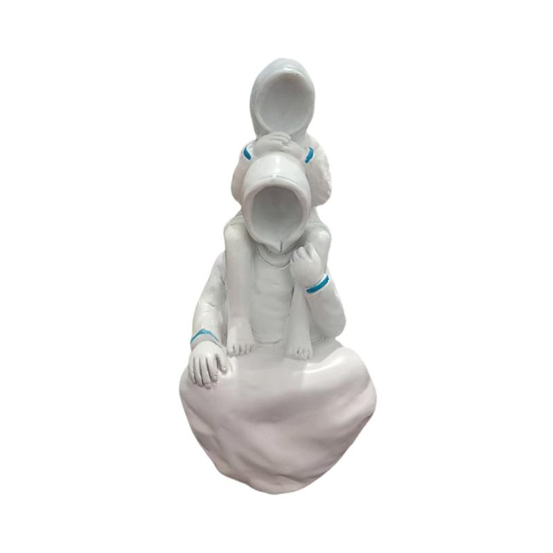 

Отец и сын Черный человек мастерство садовое уличное украшение белый