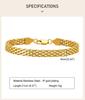 6mm Waterproof Mesh Link Chain Bracelet For Women, 18k Gold Plated Stainless Steel Adjustable, Non Tarnish Jewelry 17cm-21cm