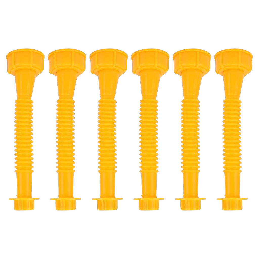 6 Sets Gas Can Spout Replacement Kit Flexible Spouts Threaded Sealing Caps and Washers 8mm Drill Bit