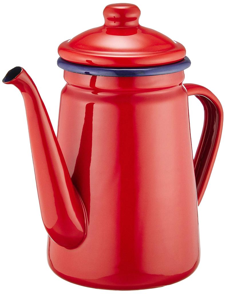 PEARL METAL Emaille-Kaffeekanne 1,1 l Rot Fesca HB-730