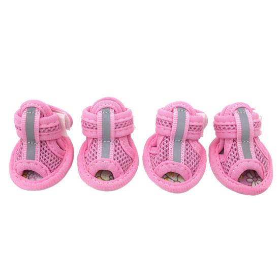 4 Stuks Huisdier Schoenen Effen Kleur Antislip Rubberen Zool Hond Sandalen Schoenen voor Buiten