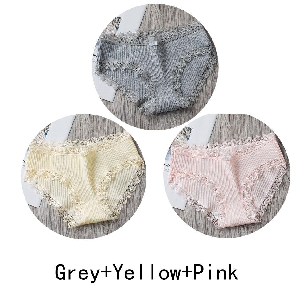 3PCS/lot Cotton Panties Women Comfortable Underwears Sexy Middle-Waisted Underpants Female Lingerie Big Size Ladies Briefs
