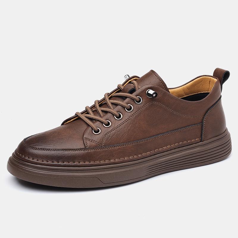 Fashion Luxury Leather Hollow Thick Soled Men's Sneakers Designer Soft Soled Lightweight Board Shoes Male Fashion Casual Man Dress Shoes