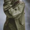 Maden Pánský M51 Parka s rybím ocasem Vintage Zelená Tkaná Šňůrka v pase Bunda Střední délka Oversized Volná Vnější oblečení pro muže