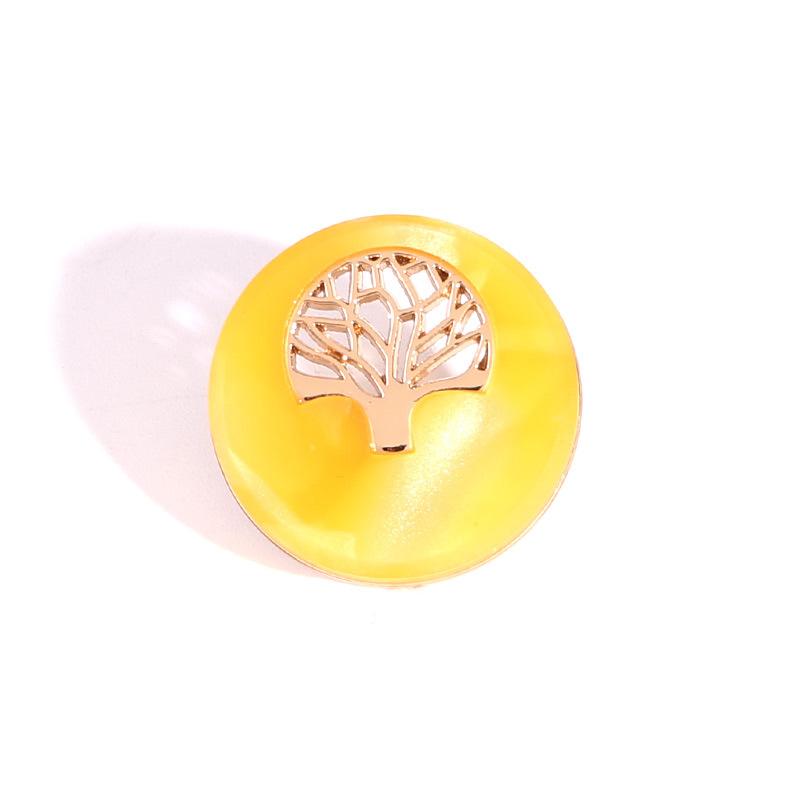 Round Yellow Button Versatile Clothes Top Suit Button Children'S Sweater Coat Cardigan High-End Button Accessories