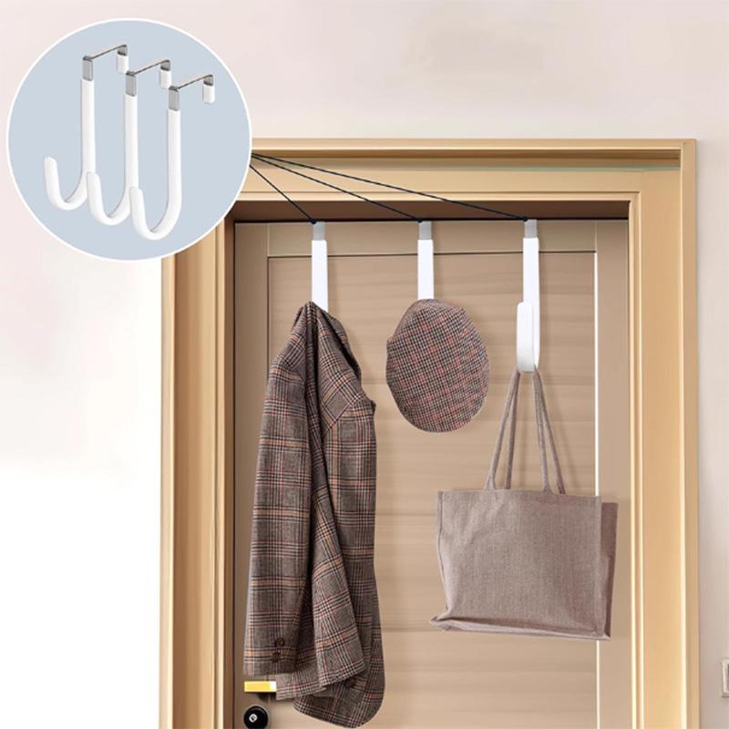 10pcs Over The Door Hooks White Anti-Scratch Stainless Steel for Towel Coat