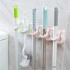 Bathroom Multi-function Nail-free Mop Rack Strong Traceless Pothook Stick Hook Hanger