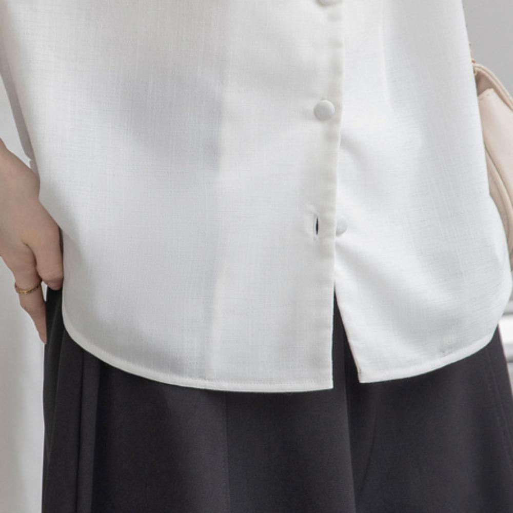 GMXIA Dámská košile s krátkým rukávem Letní Dojíždění Profesionální Jednoduchá Móda Jednořadá Košile s výstřihem do V