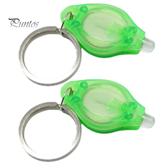 2Pcs Mini LED Flashlights with Key Ring Compact Size Portable Battery Powered Outdoor Camping Bright Tiny Light Emergency Lamps