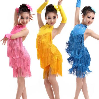 Kinder Mädchen Tanz Outfits Bauchtanz Cha Cha Kleid Latin Salsa Kostüme