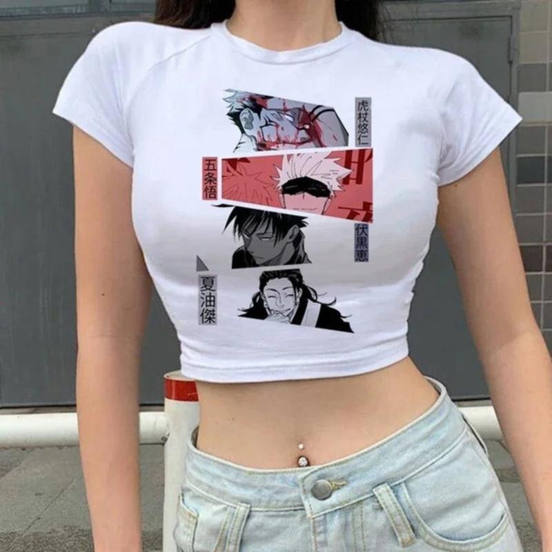 Europäisches und amerikanisches Sommer-Damen-T-Shirt-Top mit Aufdruck, figurbetont, kurz