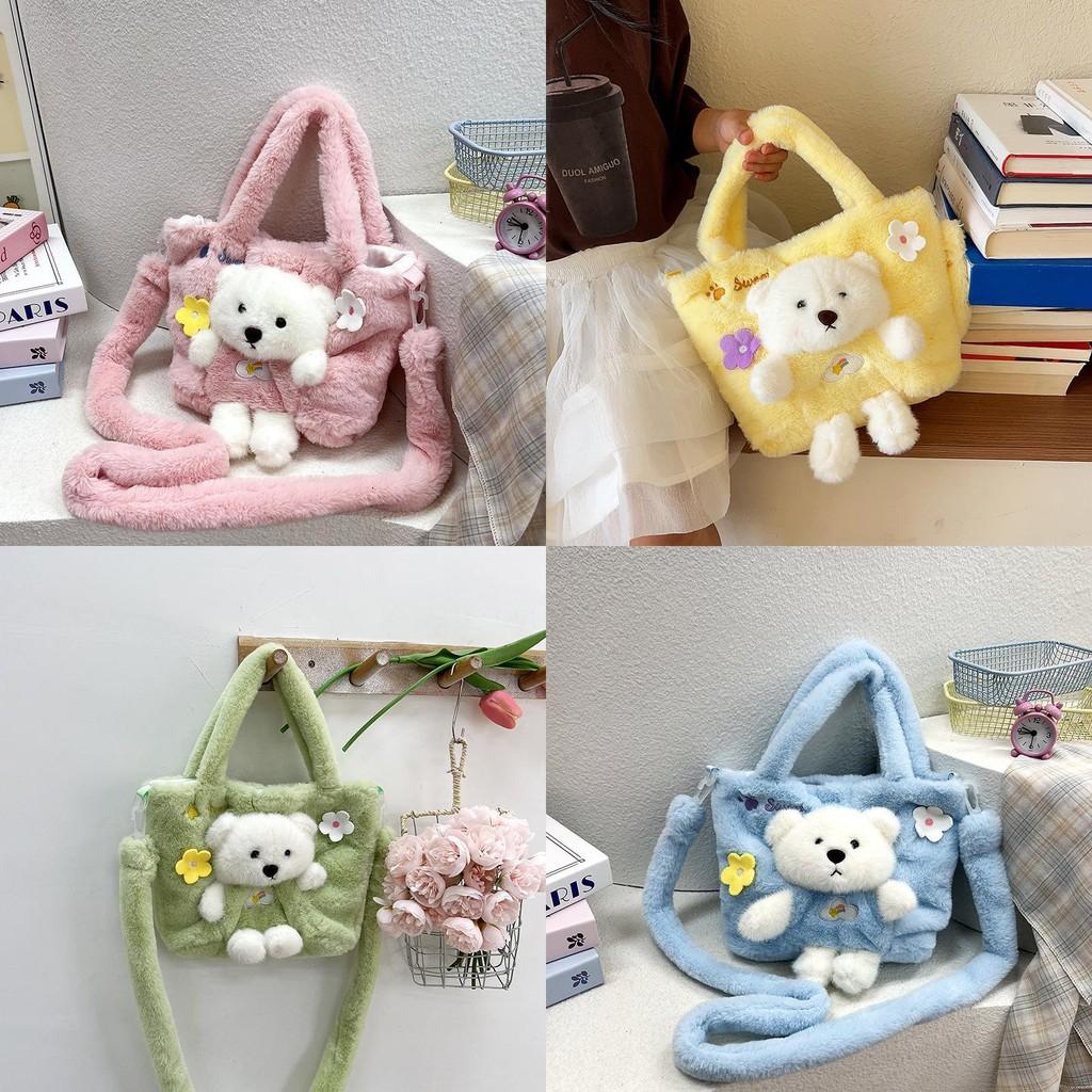 Cute Three Dimensional Bear Bag Shoulder Bag Girl Students Go Out Large Capacity