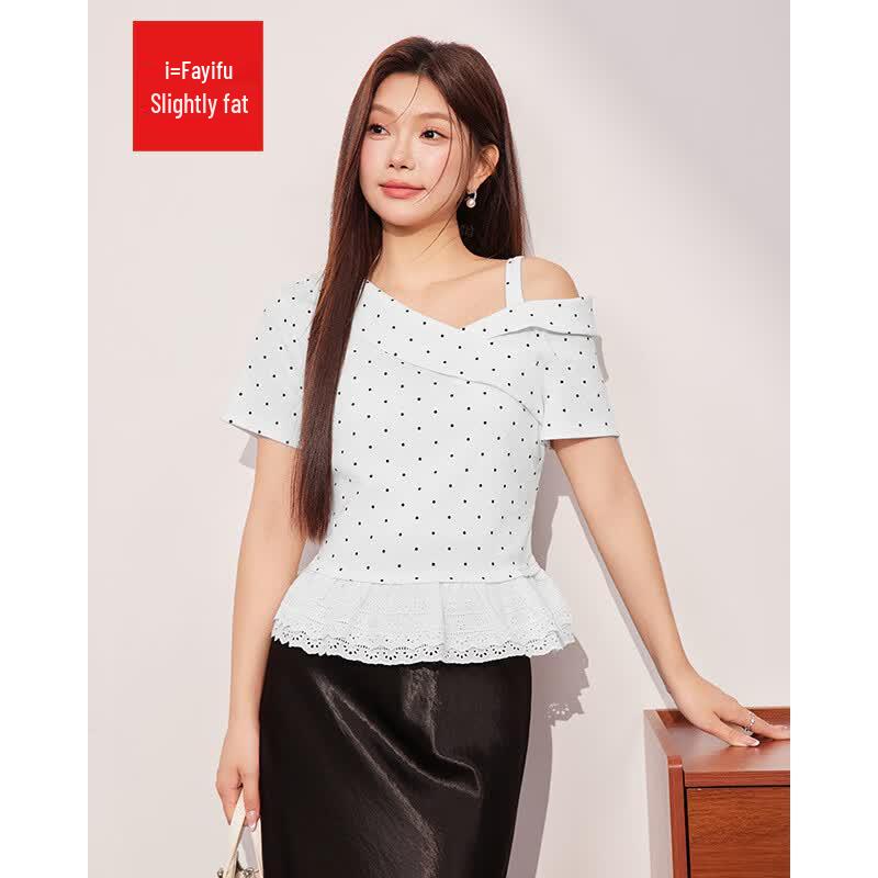 IEF French Retro Polka Dot Slim Fit Top L