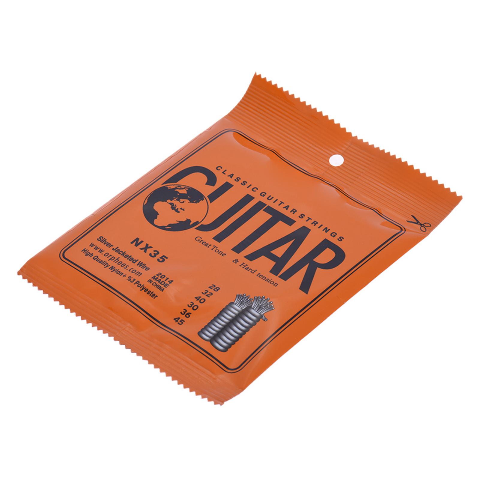 

Orphee NX35 нейлоновые струны для классической гитары, 6 шт., полный комплект замены (.028 .045) Провод с нейлоновой сердцевиной, посеребренный, жесткий