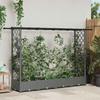 Raised Garden Bed with Trellis and Roof Light Gray 203 X 40 X 121 Cm PP