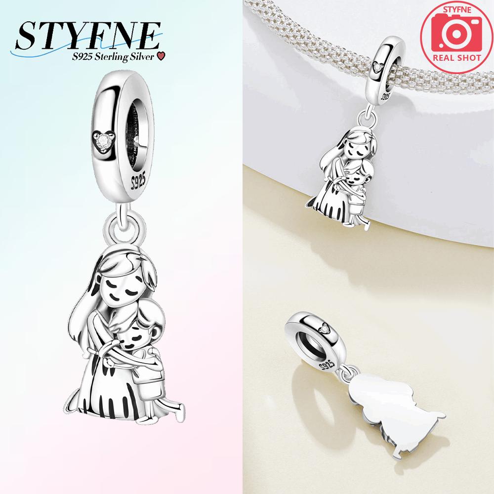 

Charm Bead Components Plata Originales Mother-child Embracing Bead Components Designed For Charm Bead Components Copper Metal Bracelet High Quality